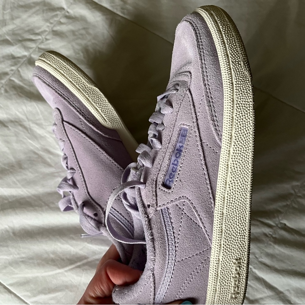 Purple suede Reebok shoes!